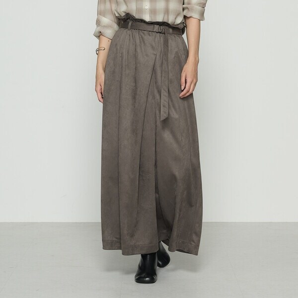 ギャバジン K．T（Gabardine K．T）/ポリスエード ラップ風スカート_11