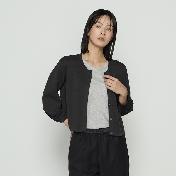 ギャバジン K．T（Gabardine K．T）/〔 +サイズ 〕 ブライトストレッチヤーン ミラノリブショートジャケット