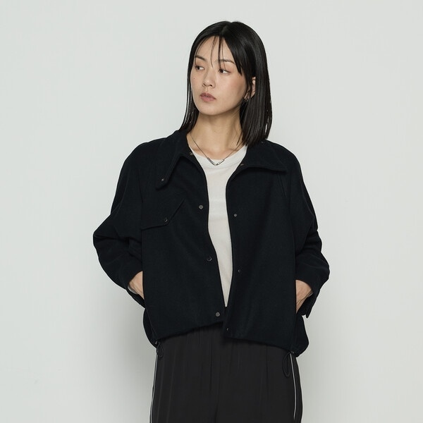 ギャバジン K．T（Gabardine K．T）/〔 +サイズ 〕 やわらかメルトン スタンドカラーブルゾン