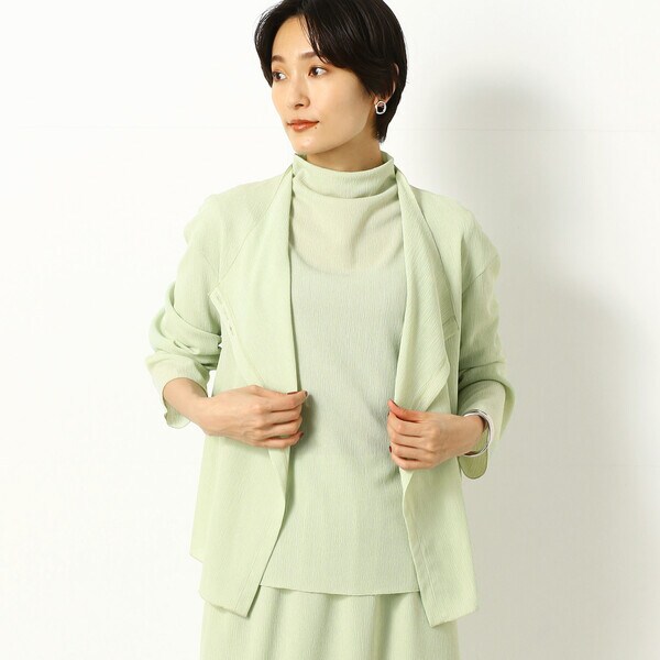 K．T キヨコ タカセ/〔ＴＡＬＬサイズ〕ポリエテル楊柳ジャージー　カーディガン