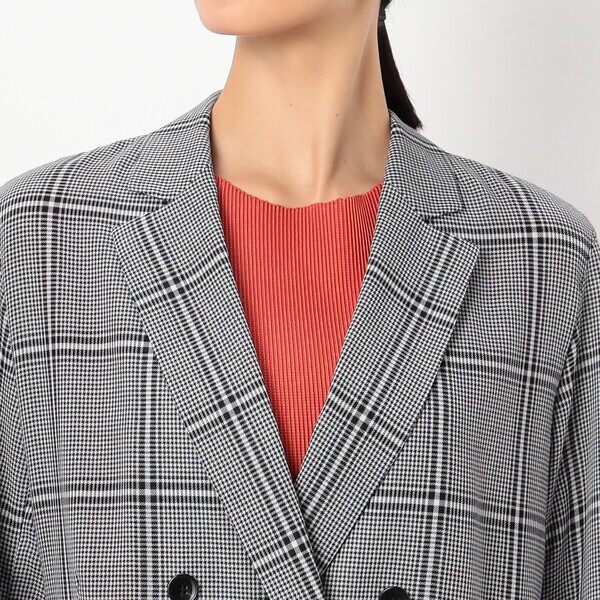 K．T キヨコ タカセ（K．T KIYOKO TAKASE）/〔ＴＡＬＬサイズ〕シアーオーバーチェック　テーラードジャケット K．T キヨコ タカセ（K．T KIYOKO TAKASE）/〔TALLサイズ〕シアー