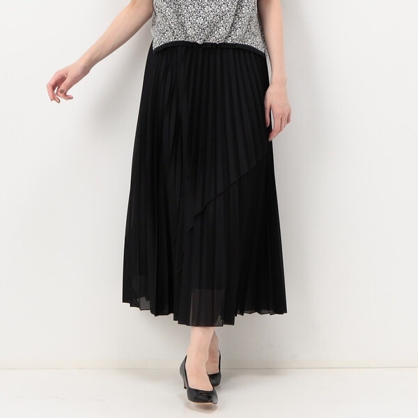 K．T キヨコ タカセ（K．T KIYOKO TAKASE）/オーガンジートリコット アシンメトリープリーツスカート