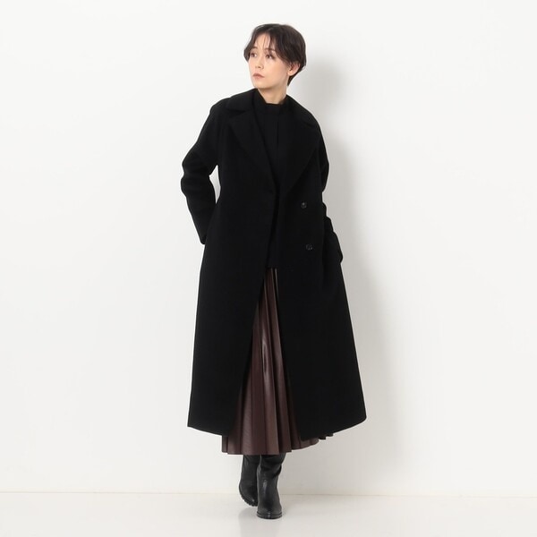H276*キヨコタカセ☆Aライン☆マキシ☆ウール☆ロング☆コート☆黒ブラックM. H276*キヨコタカセ☆Aライン☆マキシ☆ウール☆ロング☆コート☆黒