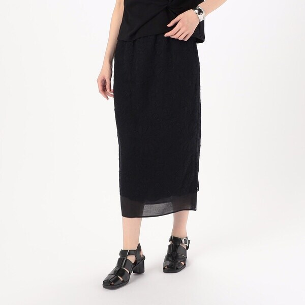 K．T キヨコ タカセ（K．T KIYOKO TAKASE）/〔 TALLサイズ 〕 【セットアップ対応】ボタニカル チュール 刺繍 レース タイトスカートの通販は 21,450円