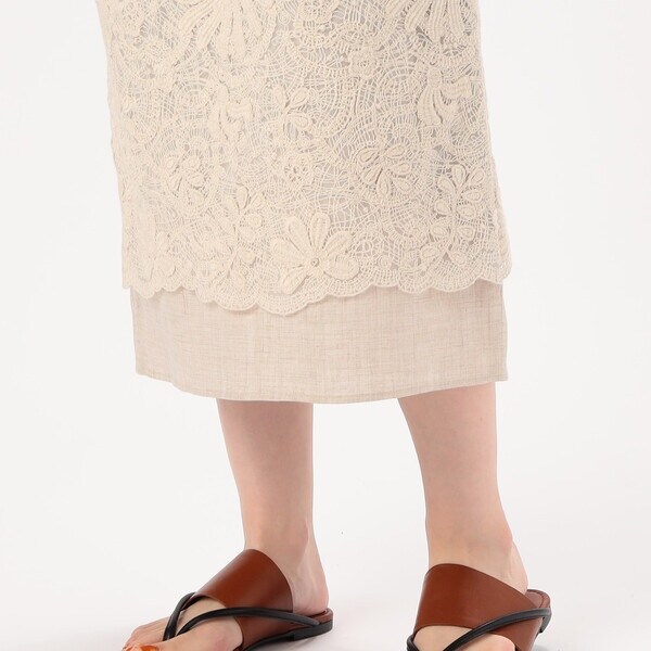 キヨコタカセのレースタイトスカート 13号 K．T キヨコ タカセ（K．T KIYOKO TAKASE）/【セットアップ対応