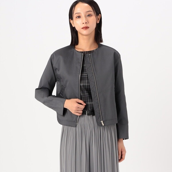 K．T キヨコ タカセ（K．T KIYOKO TAKASE）/〔 Sサイズ 〕 ポリエステルストレッチシャンブレー ノーカラー・MA−1ブルゾンの通販は 29,700円