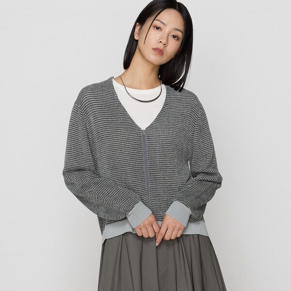 K．T キヨコ タカセ（K．T KIYOKO TAKASE）/モールジャガードニット ジップアップカーディガンの通販は 15,032円