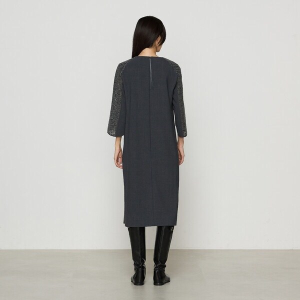 K T キヨコ タカセ K T KIYOKO TAKASE フラワーモチーフ起毛ウールレース ドレス