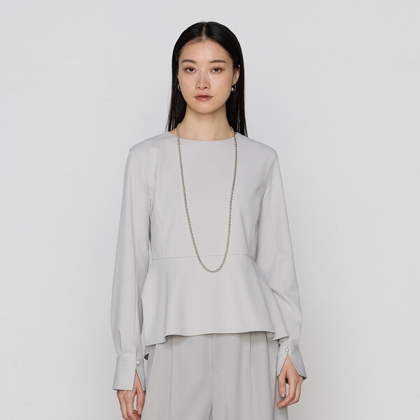 K．T キヨコ タカセ（K．T KIYOKO TAKASE）/【セットアップ対応】ジョーゼットジャージー ペプラムプルオーバー