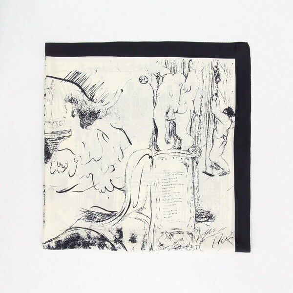 K．T キヨコ タカセ（K．T KIYOKO TAKASE）/線画風プリント スカーフ