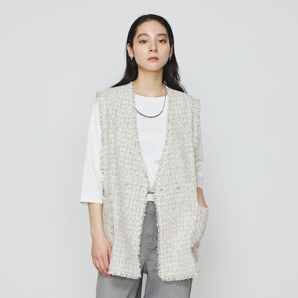 K．T キヨコ タカセ（K．T KIYOKO TAKASE）/サマーツイード ジレ - www