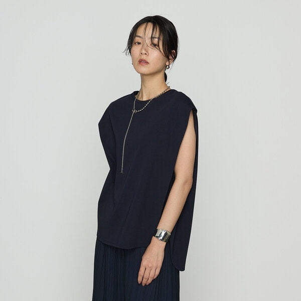 K．T キヨコ タカセ（K．T KIYOKO TAKASE）/コットン強撚ポンチ ショルダータックTシャツ