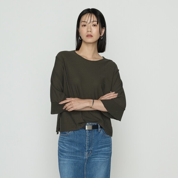 K．T キヨコ タカセ（K．T KIYOKO TAKASE）/〔 Sサイズ 〕 天竺裏目編み スパンコールニットプルオーバー