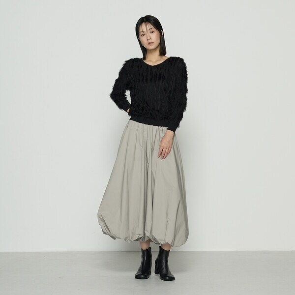 K．T キヨコ タカセ（K．T KIYOKO TAKASE）/〔 TALLサイズ 〕 フリンジジャカード Vネックニット_2