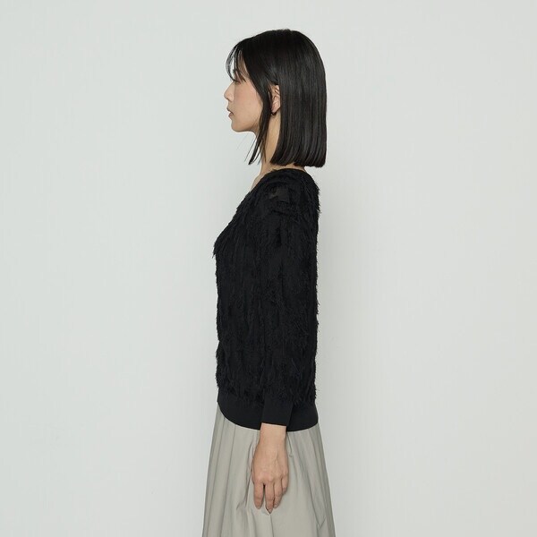K．T キヨコ タカセ（K．T KIYOKO TAKASE）/〔 TALLサイズ 〕 フリンジジャカード Vネックニット_10