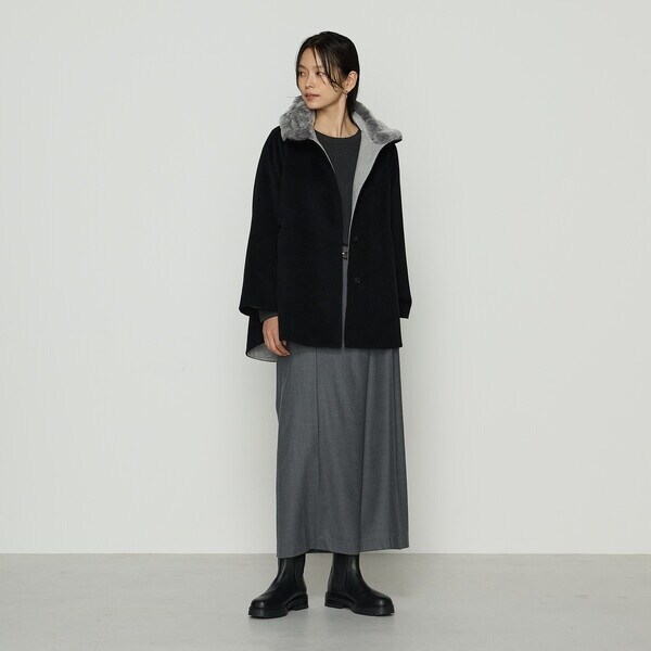 K．T キヨコ タカセ（K．T KIYOKO TAKASE）/〔 TALLサイズ 〕 アンゴラウール ・Aラインショートコート_12