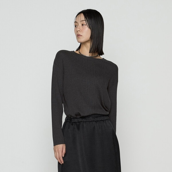 K．T キヨコ タカセ（K．T KIYOKO TAKASE）/〔 TALLサイズ 〕 シルクコットン ベーシックニットプルオーバー