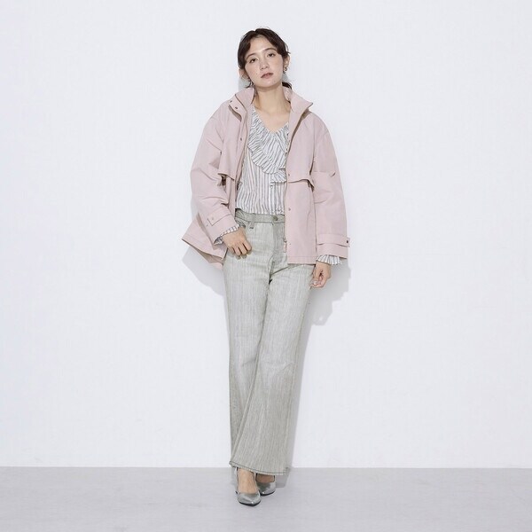 K．T キヨコ タカセ（K．T KIYOKO TAKASE）/シワ加工ストライプ ラッフルシャツブラウス_2