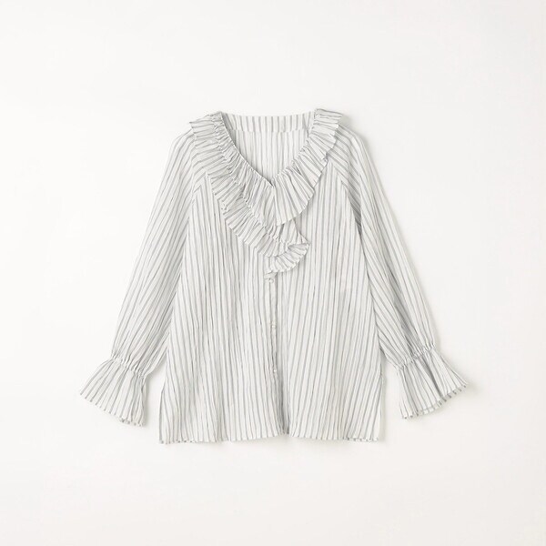 K．T キヨコ タカセ（K．T KIYOKO TAKASE）/シワ加工ストライプ ラッフルシャツブラウス_14