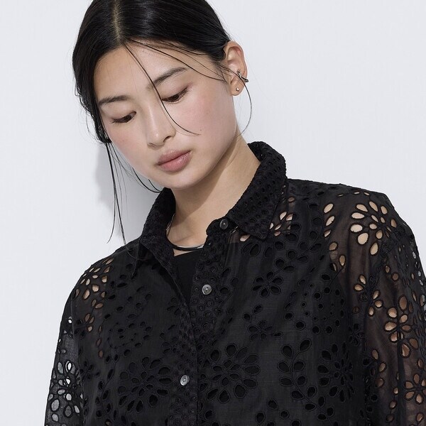 【NEW】K．T キヨコ タカセ（K．T KIYOKO TAKASE）/〔 TALLサイズ 〕 ボタニカル幾何刺繍 シャツ_3