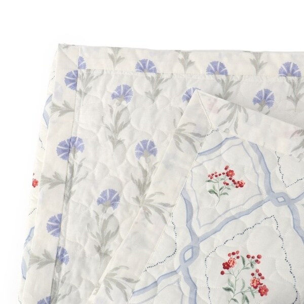 ローラ アシュレイ（LAURA ASHLEY）/ピンフォード トレリス 柄 キルトマルチカバー 200×200cm_4