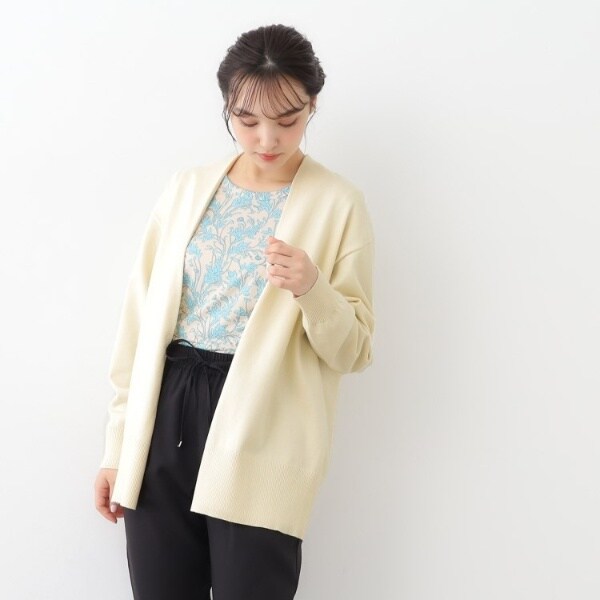 ローラ アシュレイ（LAURA ASHLEY）/【ミドル丈】コットンカシミヤ カーディガン