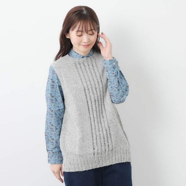 ローラ アシュレイ（LAURA ASHLEY）/【限定店舗展開日本製ワンマイルウエア】シルクネップベスト