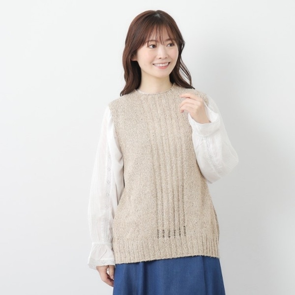 ローラ アシュレイ（LAURA ASHLEY）/【限定店舗展開日本製ワンマイルウエア】シルクネップベスト_1