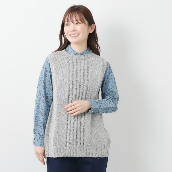 ローラ アシュレイ（LAURA ASHLEY）/【限定店舗展開日本製ワンマイルウエア】シルクネップベスト_4