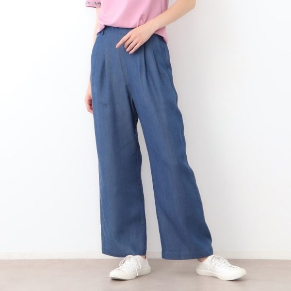 ローラ アシュレイ（LAURA ASHLEY）/【STORY掲載！ウエストゴム／タックあり】セルロースデニム イージーパンツ