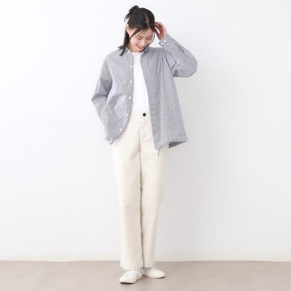 ローラ アシュレイ（LAURA ASHLEY）/【日本製ワンマイルウエア】100番双糸使用 コットンオーバーシャツ_8