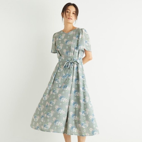 ローラ アシュレイ（LAURA ASHLEY）/【洗える／華やか見え】ブラムウェル柄 シフォンワンピース