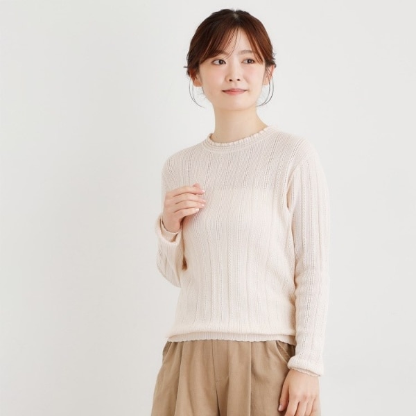 ローラ アシュレイ（LAURA ASHLEY）/【シーウール】透かし編み プルオーバーニット