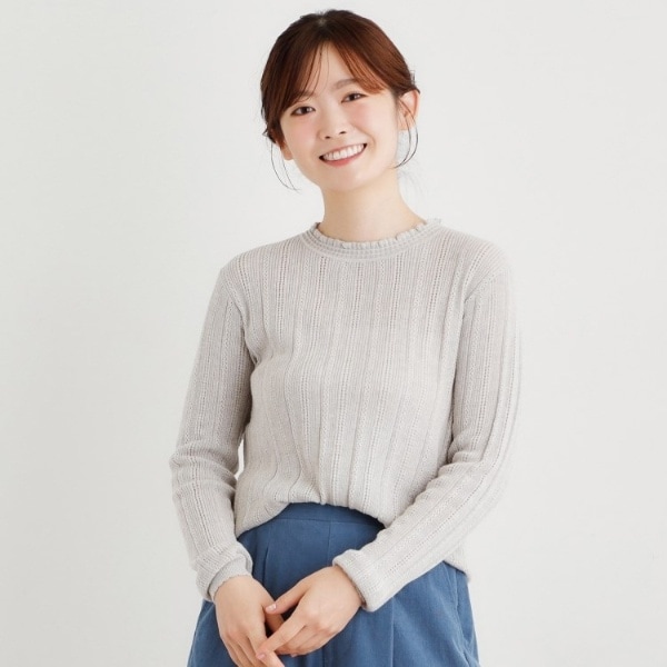 ローラ アシュレイ（LAURA ASHLEY）/【シーウール】透かし編み プルオーバーニット_1