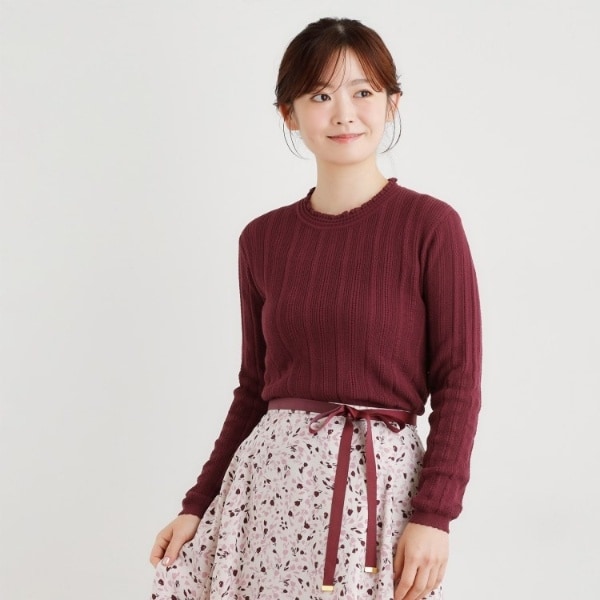 ローラ アシュレイ（LAURA ASHLEY）/【シーウール】透かし編み プルオーバーニット_2