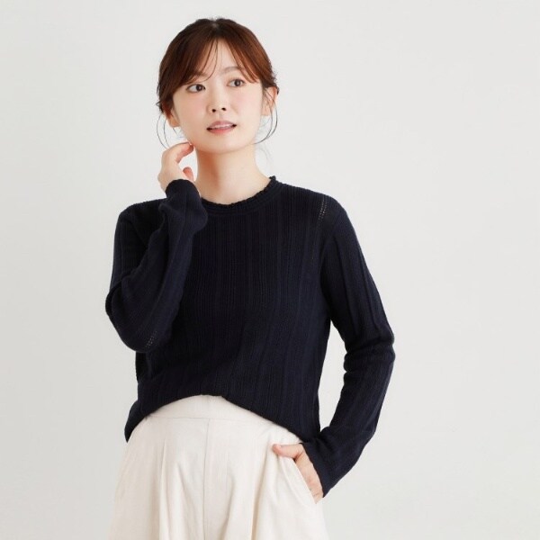 ローラ アシュレイ（LAURA ASHLEY）/【シーウール】透かし編み プルオーバーニット_3