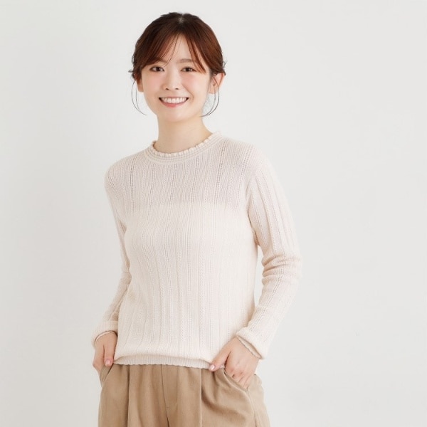 ローラ アシュレイ（LAURA ASHLEY）/【シーウール】透かし編み プルオーバーニット_4