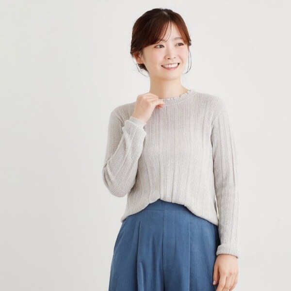 ローラ アシュレイ（LAURA ASHLEY）/【シーウール】透かし編み プルオーバーニット_8