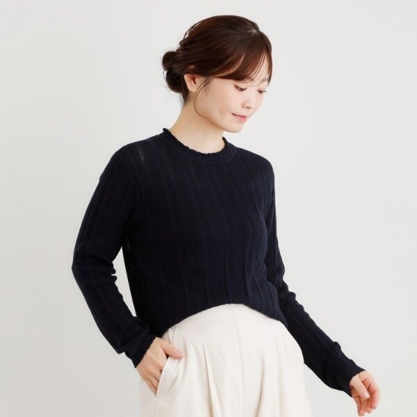 ローラ アシュレイ（LAURA ASHLEY）/【シーウール】透かし編み プルオーバーニット_16