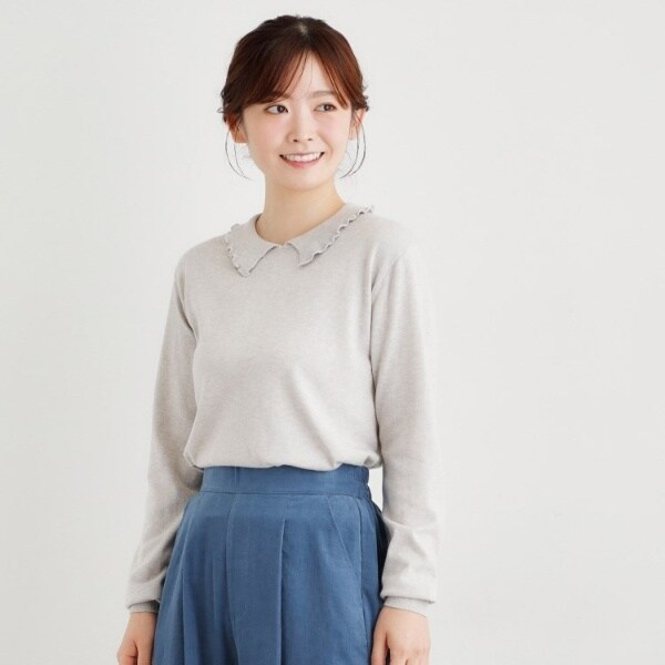ローラ アシュレイ（LAURA ASHLEY）/【シーウール】フリルカラーニットプルオーバー_2