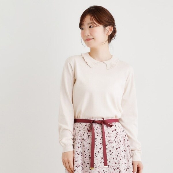 ローラ アシュレイ（LAURA ASHLEY）/【シーウール】フリルカラーニットプルオーバー_4