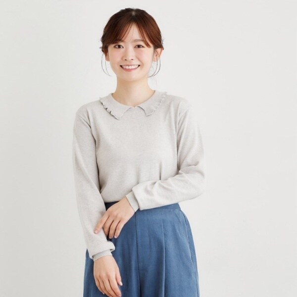 ローラ アシュレイ（LAURA ASHLEY）/【シーウール】フリルカラーニットプルオーバー_8