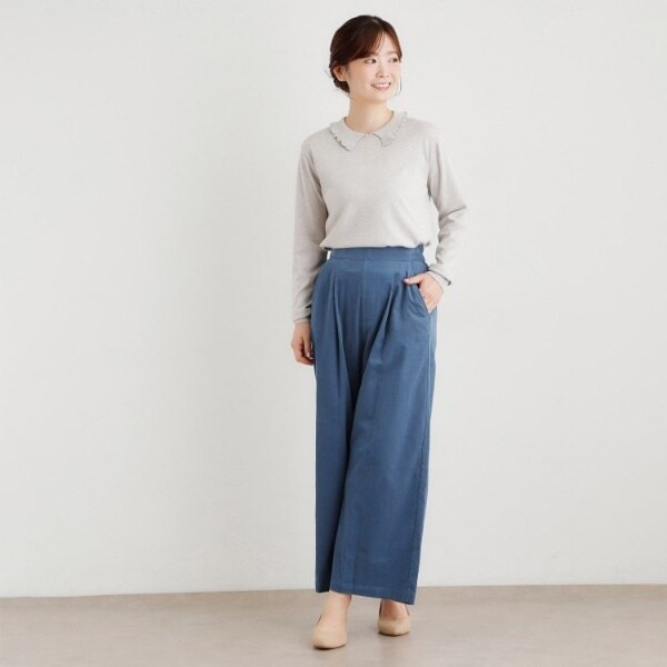ローラ アシュレイ（LAURA ASHLEY）/【シーウール】フリルカラーニットプルオーバー_9