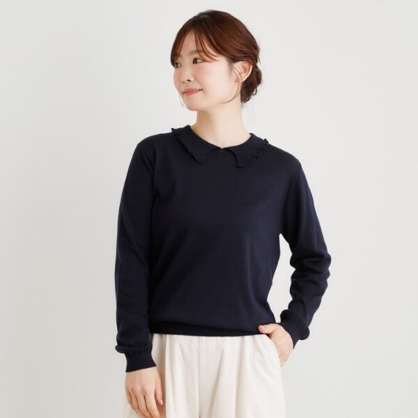 ローラ アシュレイ（LAURA ASHLEY）/【シーウール】フリルカラーニットプルオーバー_16