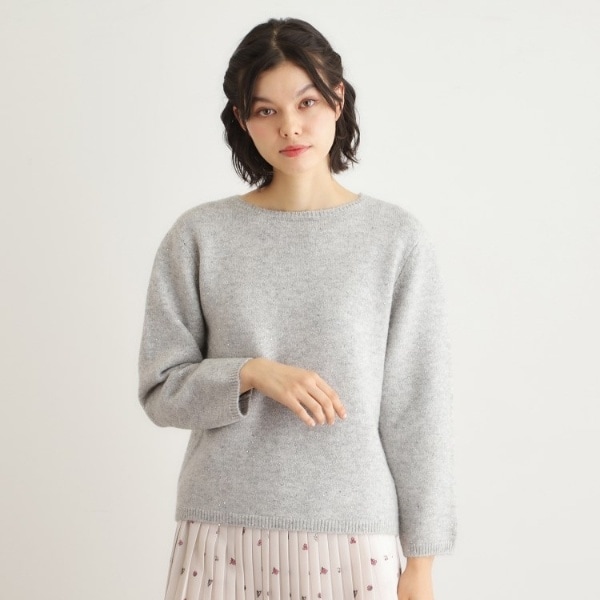 ローラ アシュレイ（LAURA ASHLEY）/【洗える／ウール混】ミニスパンコール プルオーバーニット