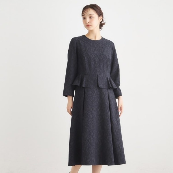 ローラ アシュレイ（LAURA ASHLEY）/【セレモニーおすすめ！】ペプラム風ジャカードワンピース_1