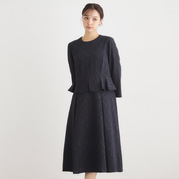 ローラ アシュレイ（LAURA ASHLEY）/【セレモニーおすすめ！】ペプラム風ジャカードワンピース_2