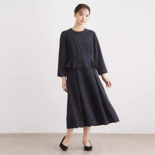 ローラ アシュレイ（LAURA ASHLEY）/【セレモニーおすすめ！】ペプラム風ジャカードワンピース_3