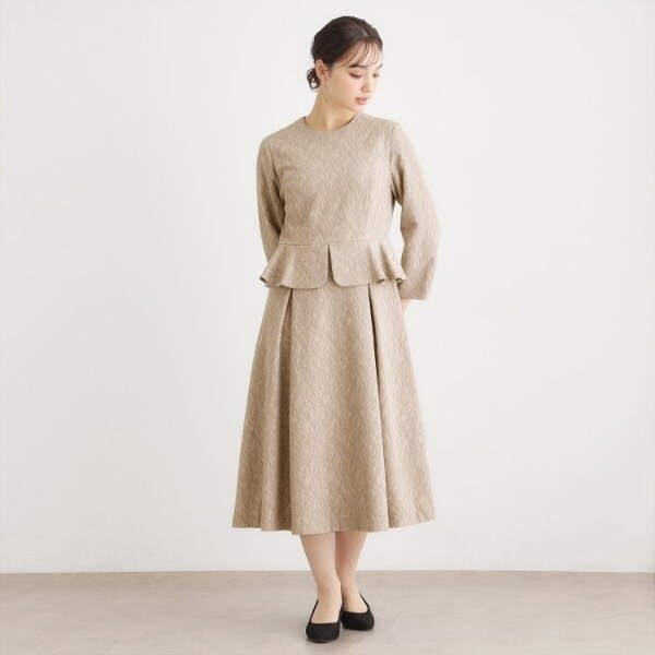 ローラ アシュレイ（LAURA ASHLEY）/【セレモニーおすすめ！】ペプラム風ジャカードワンピース_8