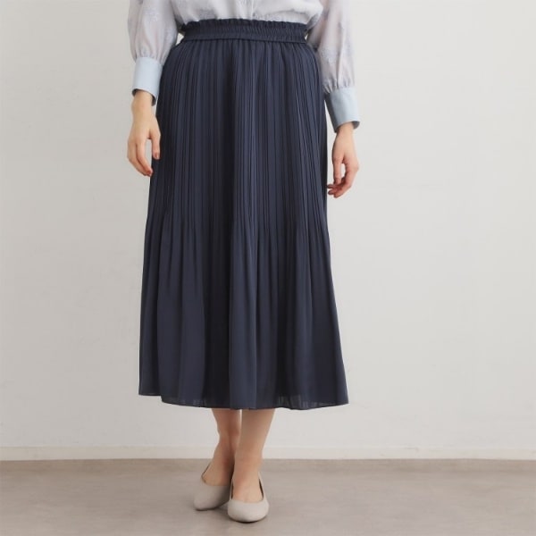 ローラ アシュレイ（LAURA ASHLEY）/【定番人気！洗える／ウエストゴム仕様】ソフトサテンプリーツスカート